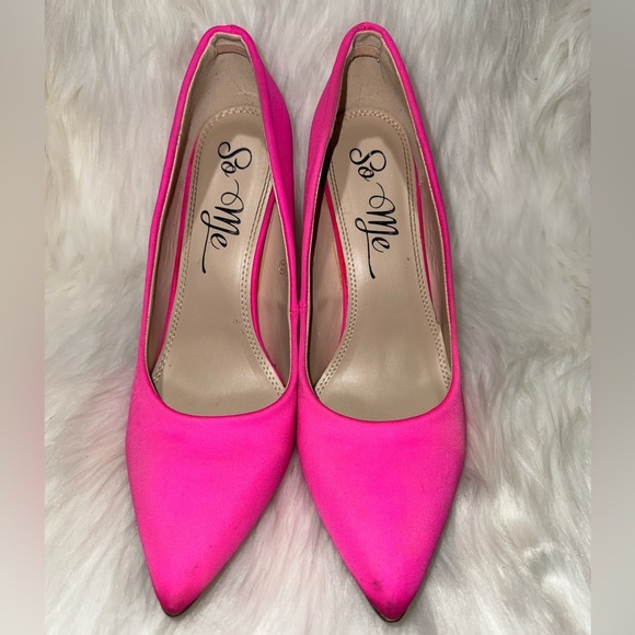 So Me Pink Heels with Pointed Toe - Picture 1 of 8